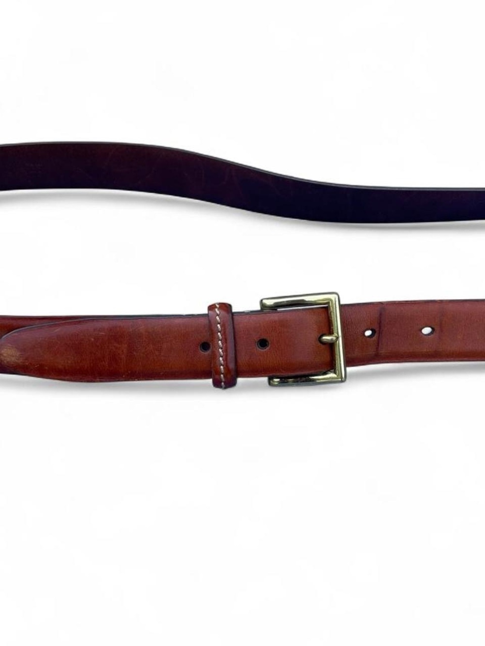 Men's Classic Leather Belt in Brown by Lands End Size 40